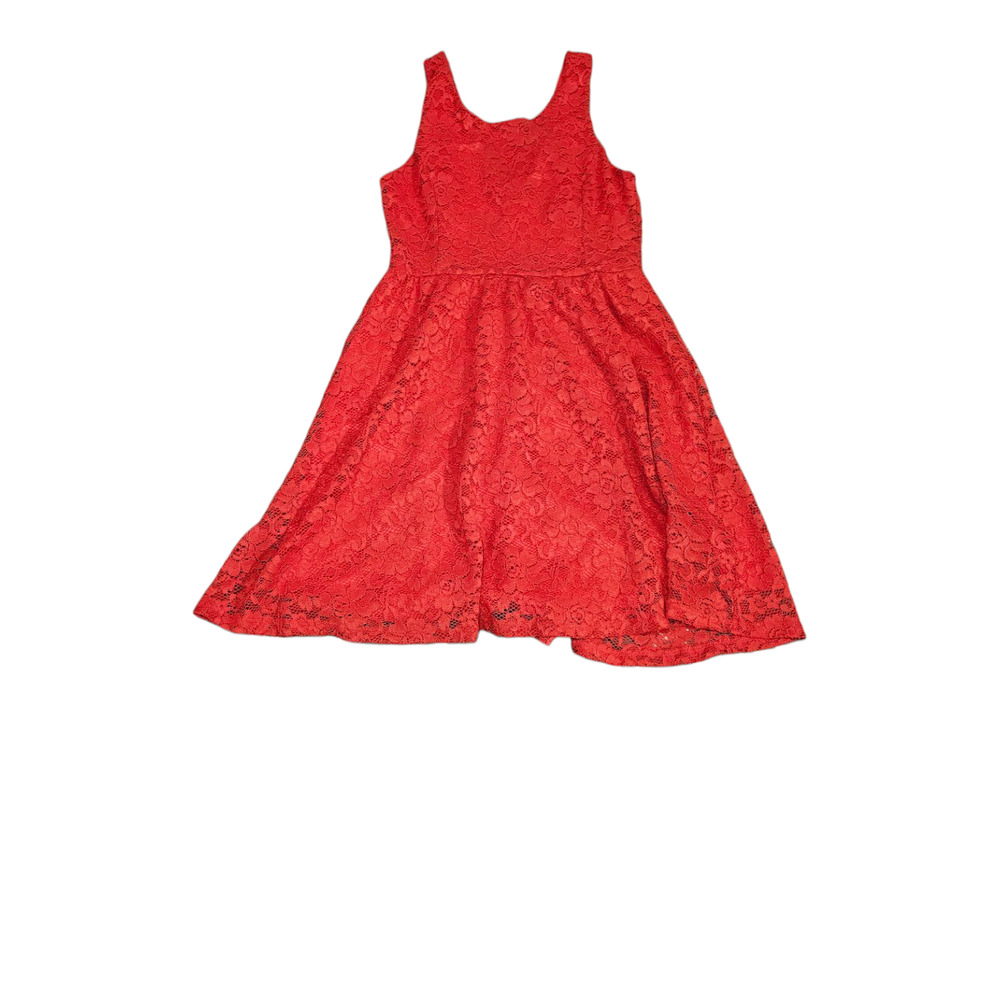 Lush Small Red Sleeveless Lace Mini Dress